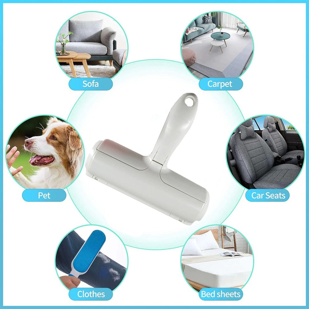 Pet Hair Rolling Lint Brush 2-Way Tool